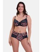 Shorty Amelie Print imprimé floral marine et rouge