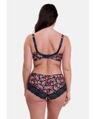 Shorty Amelie Print imprimé floral marine et rouge