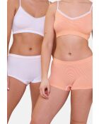 Lot de 2 shorties Zen Attitude orange/blanc + blanc
