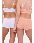 Lot de 2 shorties Zen Attitude orange/blanc + blanc