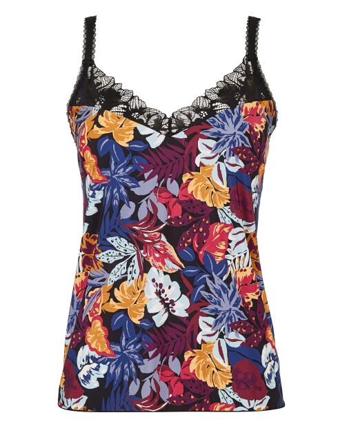 Caraco homewear Mathilde imprimé vegetal jungle noir