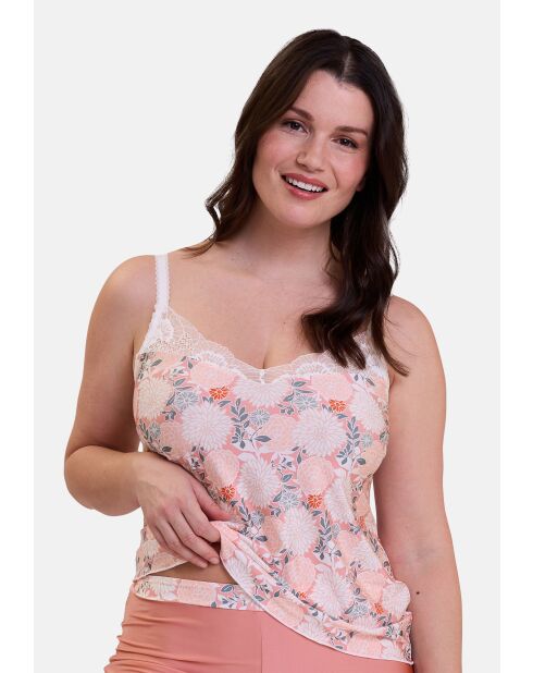 Caraco homewear Aurélie imprimé dahlia clair