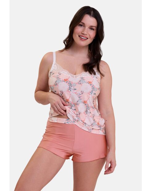 Caraco homewear Aurélie imprimé dahlia clair