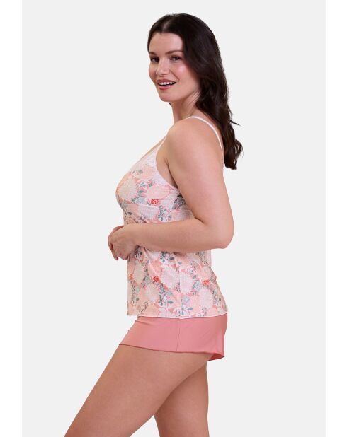 Caraco homewear Aurélie imprimé dahlia clair