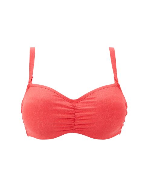 Haut de maillot de bain bandeau à armatures Bask In Bliss rouge poppy