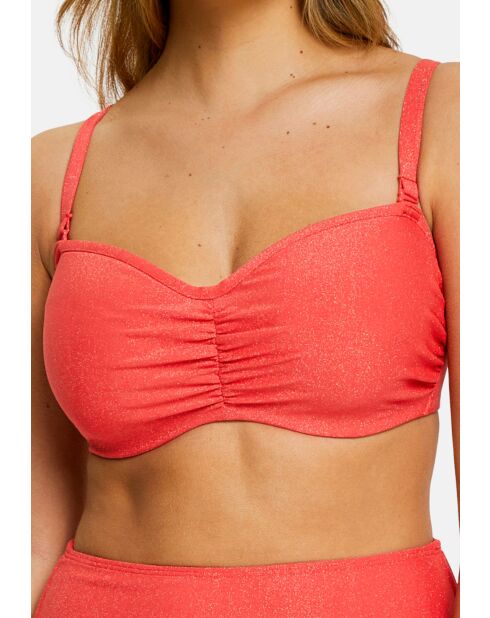 Haut de maillot de bain bandeau à armatures Bask In Bliss rouge poppy