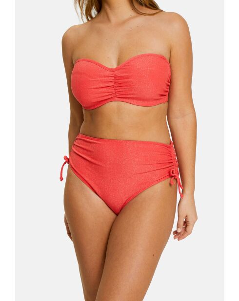 Haut de maillot de bain bandeau à armatures Bask In Bliss rouge poppy