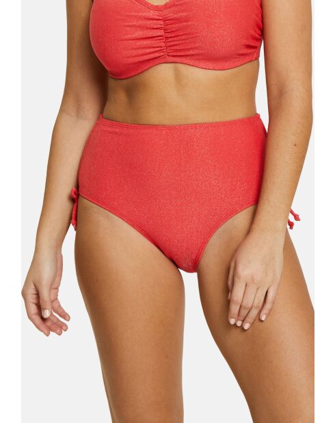 Culotte de bain taille haute Bask In Bliss rouge poppy