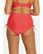 Culotte de bain taille haute Bask In Bliss rouge poppy