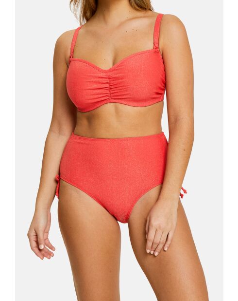 Culotte de bain taille haute Bask In Bliss rouge poppy