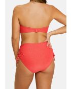 Culotte de bain taille haute Bask In Bliss rouge poppy