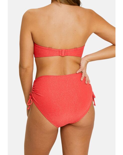 Culotte de bain taille haute Bask In Bliss rouge poppy