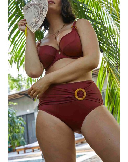 Culotte de bain taille haute Elevated Basics grenade