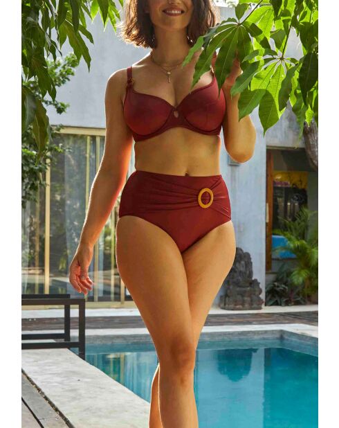 Culotte de bain taille haute Elevated Basics grenade