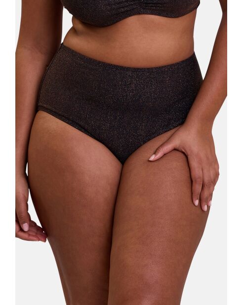 Culotte de bain taille haute Reflet noire