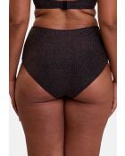 Culotte de bain taille haute Reflet noire