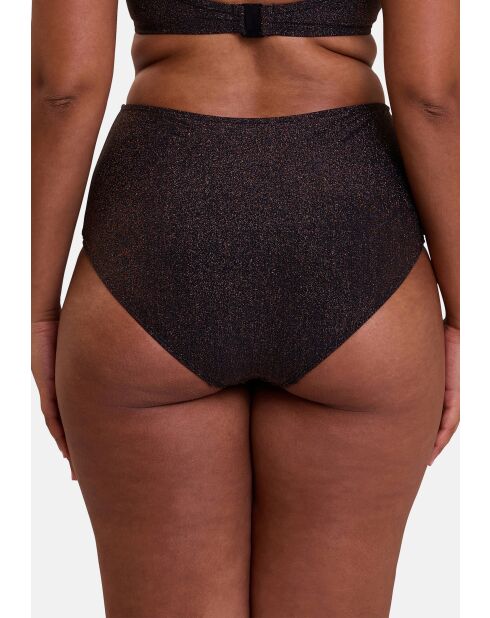 Culotte de bain taille haute Reflet noire