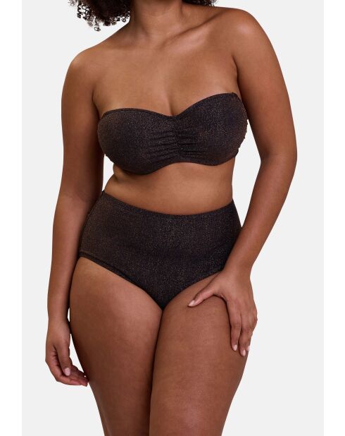 Culotte de bain taille haute Reflet noire