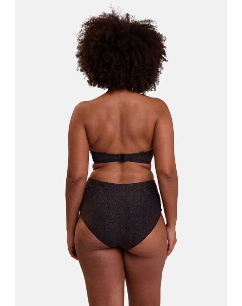 Culotte de bain taille haute Reflet noire