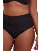 Culotte de bain taille haute Reflet noire