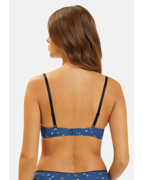 Soutien-gorge Espiègle imprimé oiseaux bleu