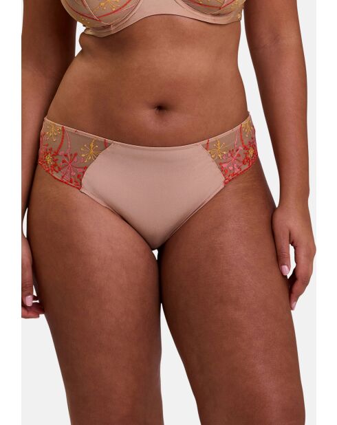 Culotte Georgia broderie multicolore fond tuscany