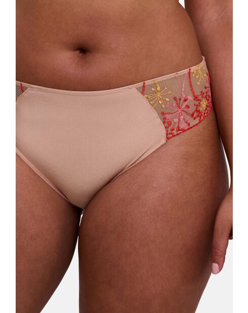Culotte Georgia broderie multicolore fond tuscany