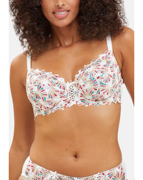 Soutien-gorge Arum Mosaic imprimé graphique aurore