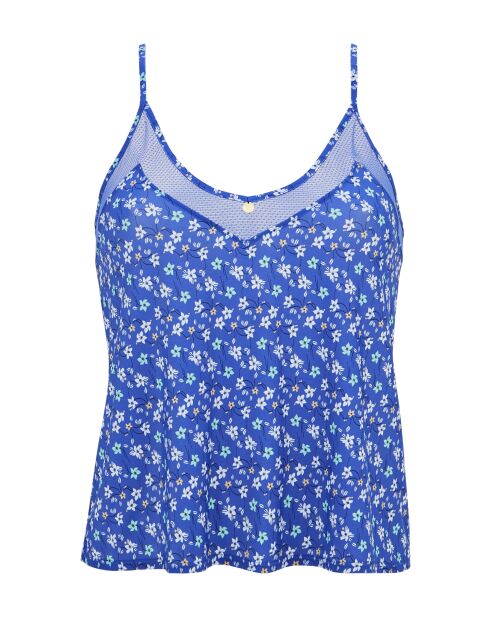 Caraco homewear Merveilleuse Pop imprimé floral bleu amparo