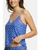 Caraco homewear Merveilleuse Pop imprimé floral bleu amparo