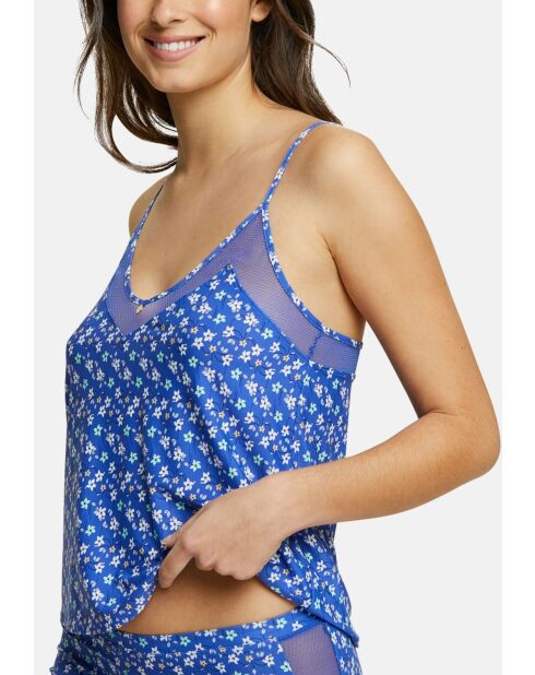 Caraco homewear Merveilleuse Pop imprimé floral bleu amparo