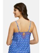 Caraco homewear Merveilleuse Pop imprimé floral bleu amparo