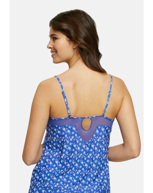 Caraco homewear Merveilleuse Pop imprimé floral bleu amparo
