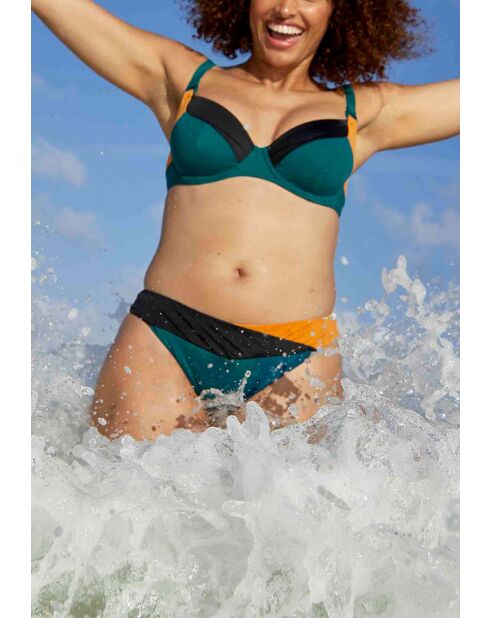 Culotte de bain Beyond the beach noir vert ocre