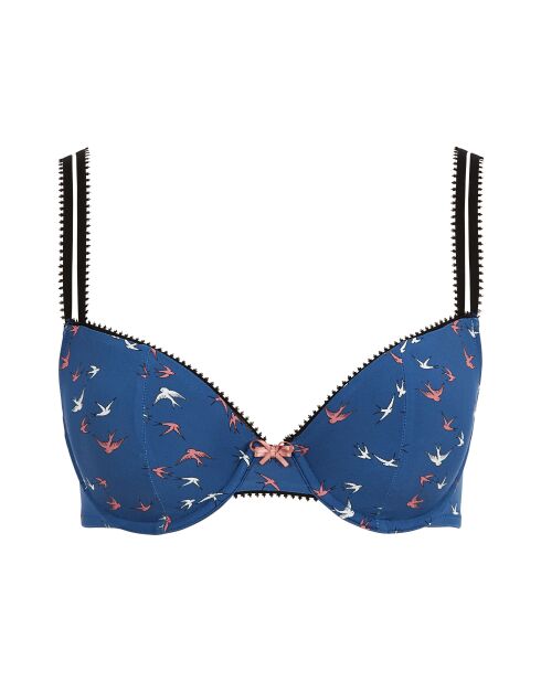 Soutien-gorge Espiègle imprimé oiseaux bleu