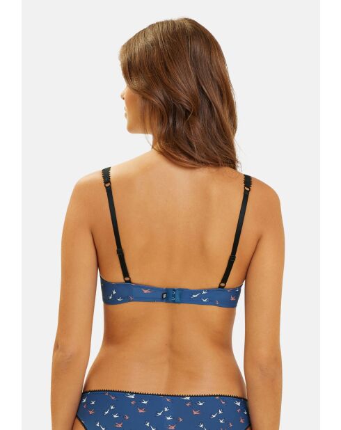 Soutien-gorge Espiègle imprimé oiseaux bleu