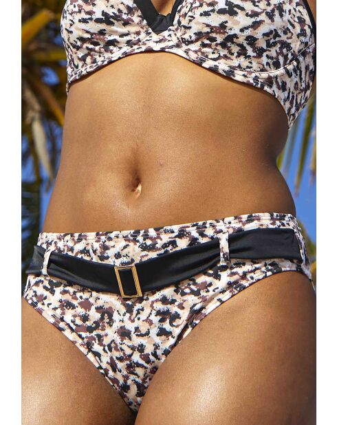 Culotte de bain SunSet Stay imprimé animal noir sable