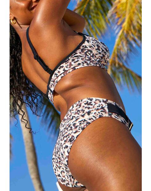 Culotte de bain SunSet Stay imprimé animal noir sable