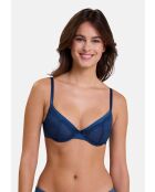 Soutien-gorge Fidèle navy pivoine bleu