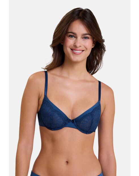 Soutien-gorge Fidèle navy pivoine bleu