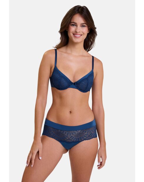 Soutien-gorge Fidèle navy pivoine bleu