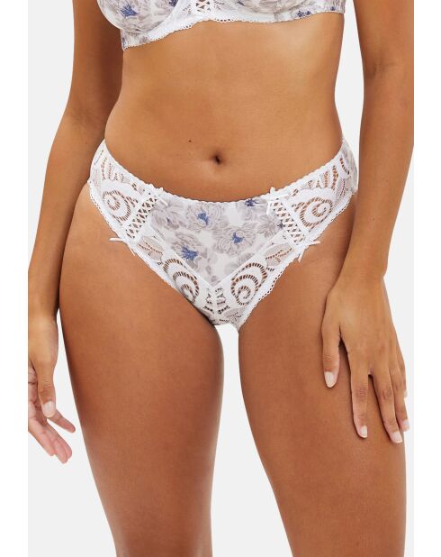 Culotte Amelie Print imprimé floral bleu et gris clair