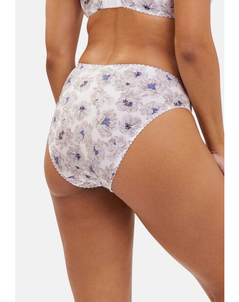 Culotte Amelie Print imprimé floral bleu et gris clair