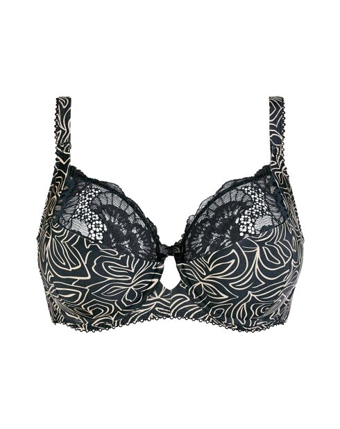Soutien-gorge Hélène imprimé graphique anthracite