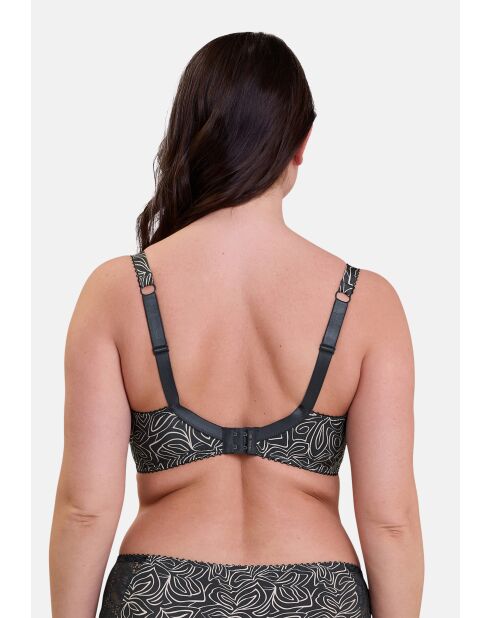 Soutien-gorge Hélène imprimé graphique anthracite