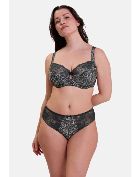 Soutien-gorge Hélène imprimé graphique anthracite