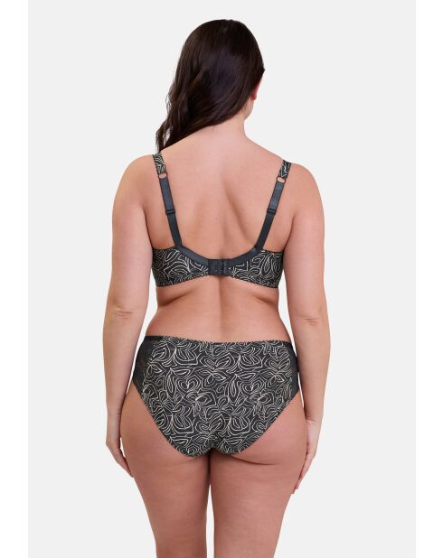 Soutien-gorge Hélène imprimé graphique anthracite