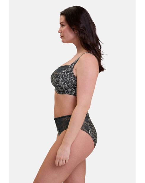 Soutien-gorge Hélène imprimé graphique anthracite