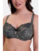 Soutien-gorge Hélène imprimé graphique anthracite