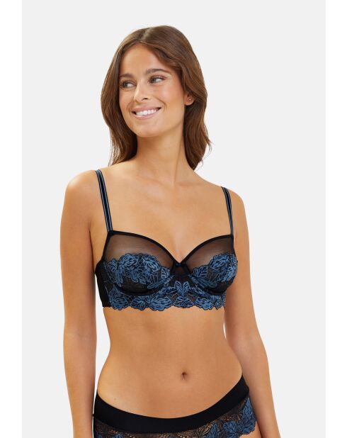 Soutien-gorge Surprenante noir & bleu veritable